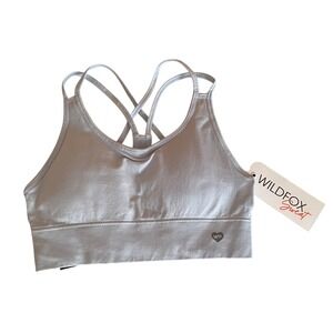 Wildfox Sweat NWT Light Blue Seamless Strappy Back Sports Bra WLB0998A Small